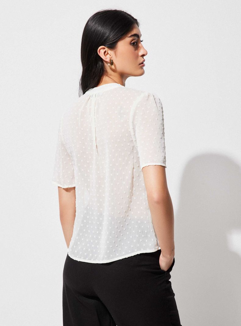 Blusa de Plumetti con Vuelos y Cinta-1