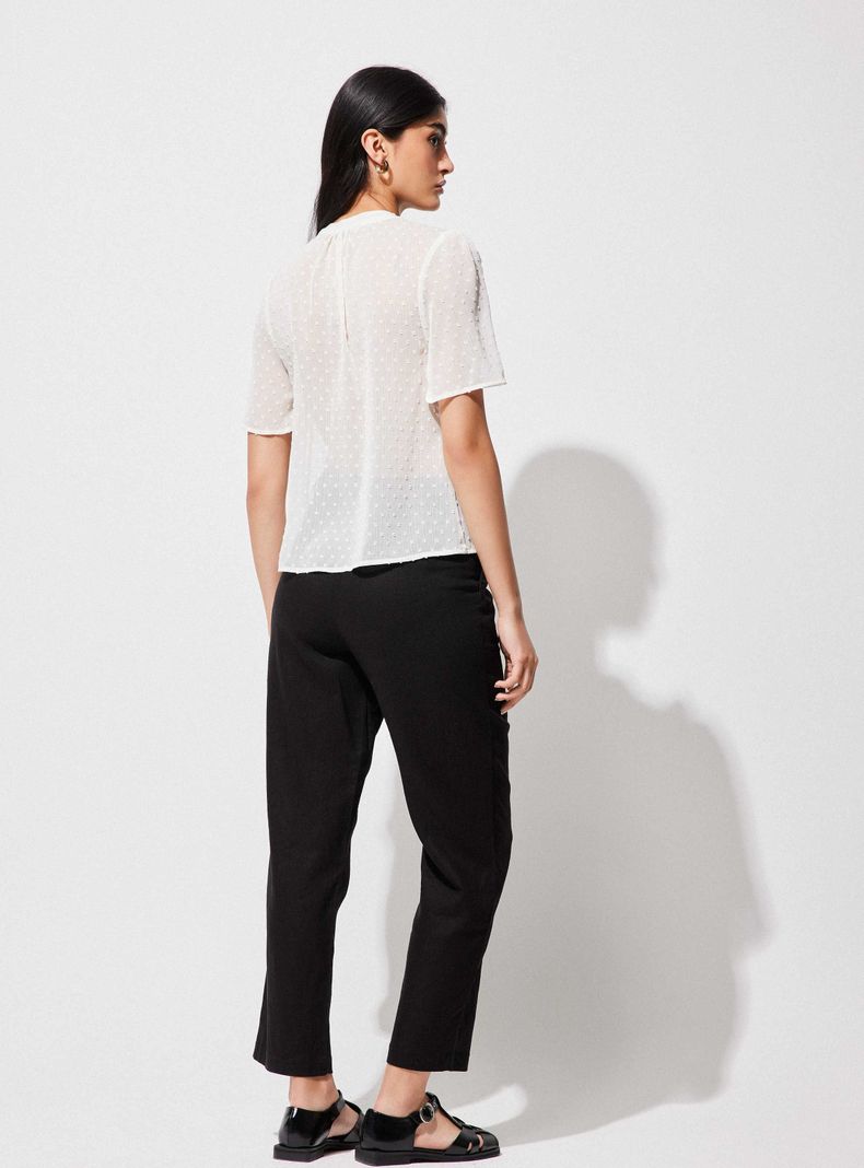 Blusa de Plumetti con Vuelos y Cinta-5