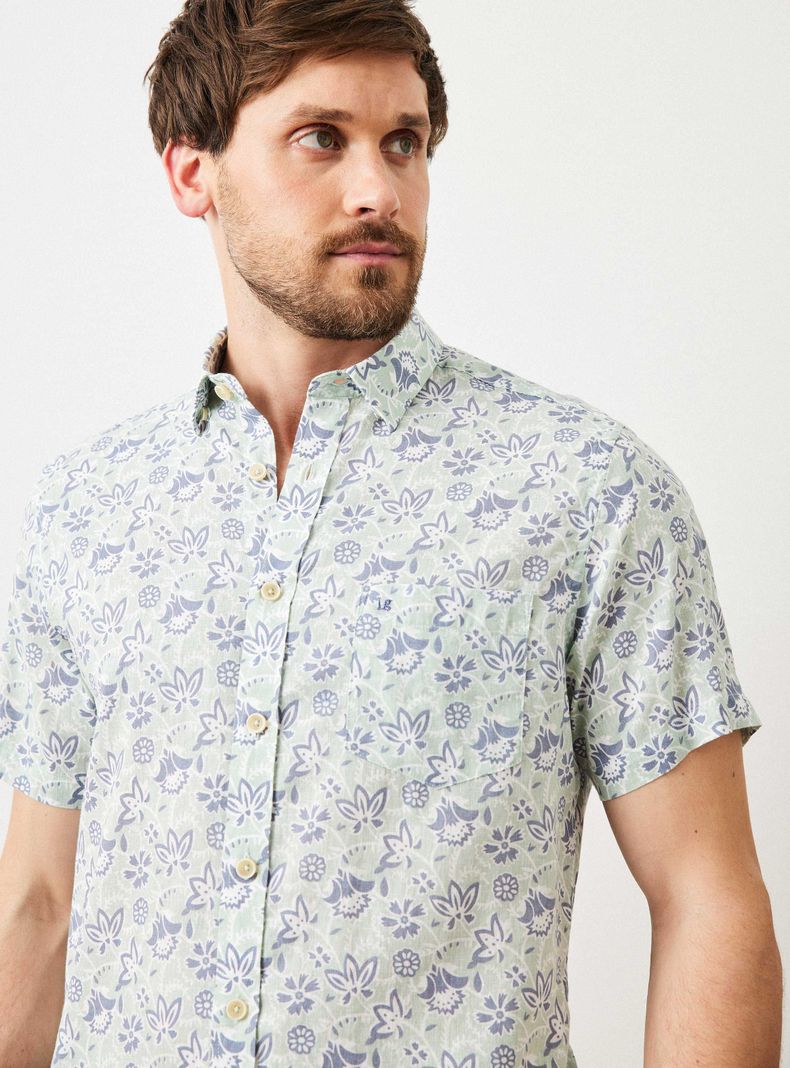 Camisa Manga Corta Floreada-2