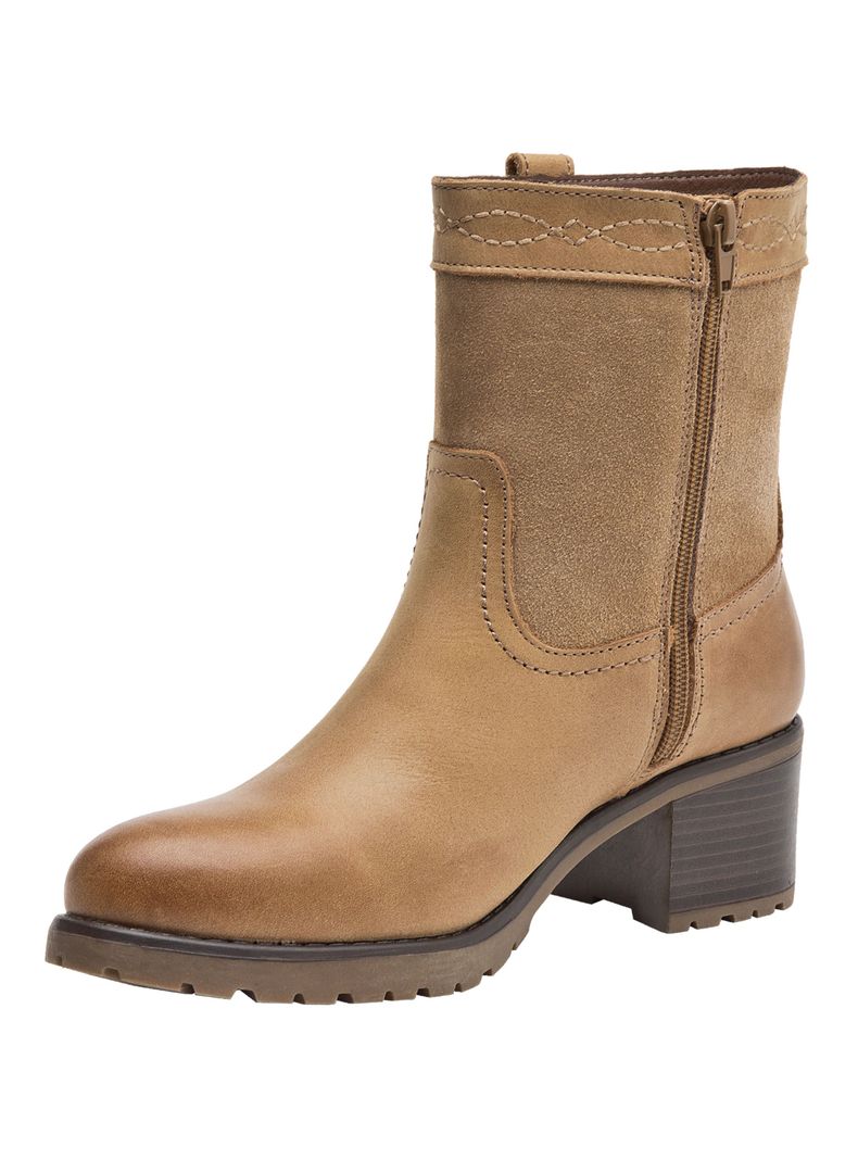 Bota Punta Redonda Cuero Cl040 Mujer-3