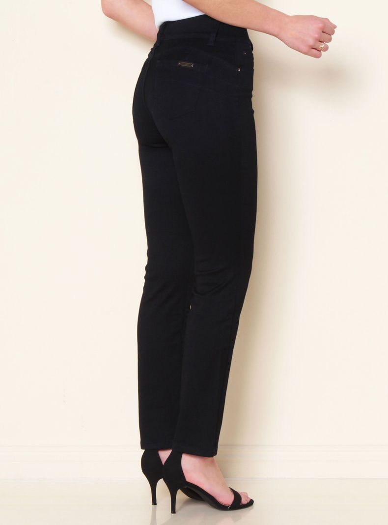 Jeans Tiro Alto Pretina Media 2 Botones Push Up-1