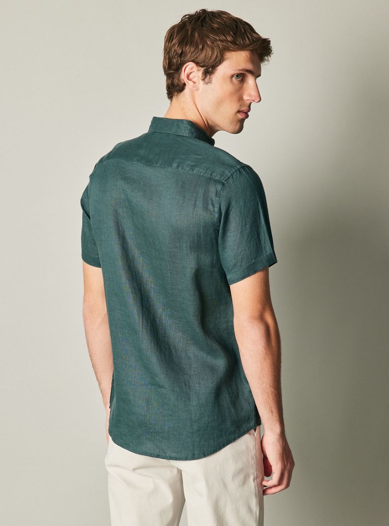 Camisa Manga Corta Lino Casual-1