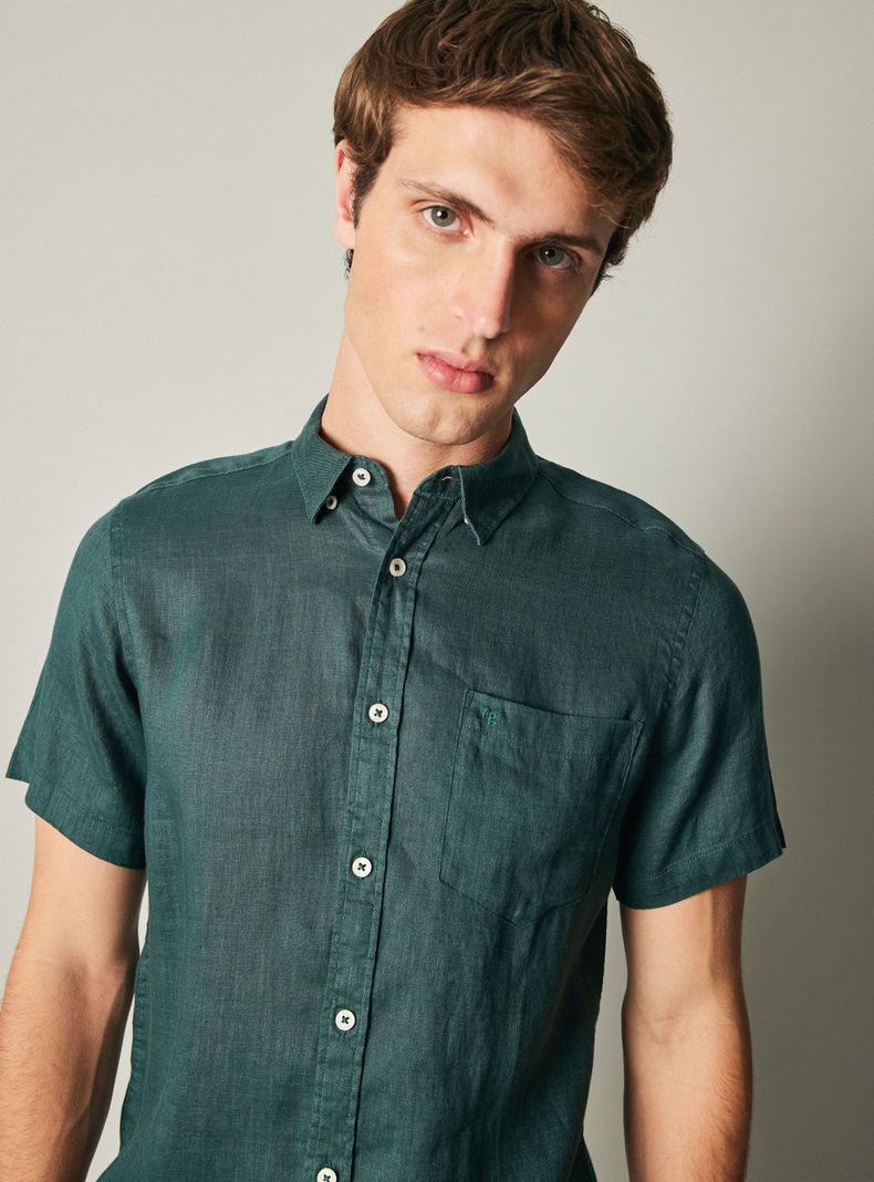 Camisa Manga Corta Lino Casual-2