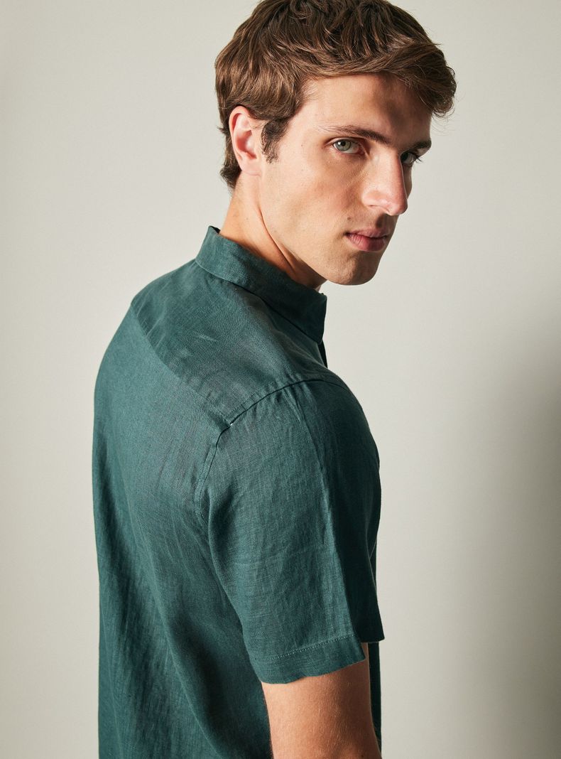 Camisa Manga Corta Lino Casual-3