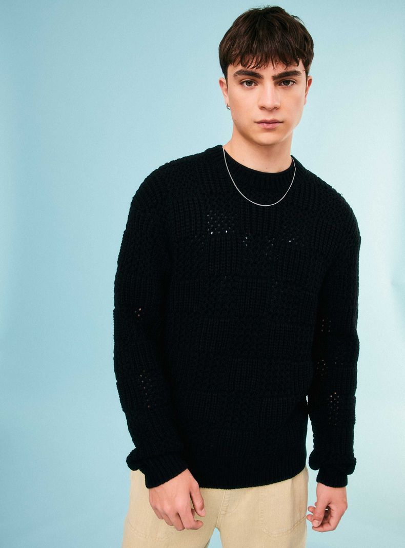 Sweater Calado Cuello Redondo-0
