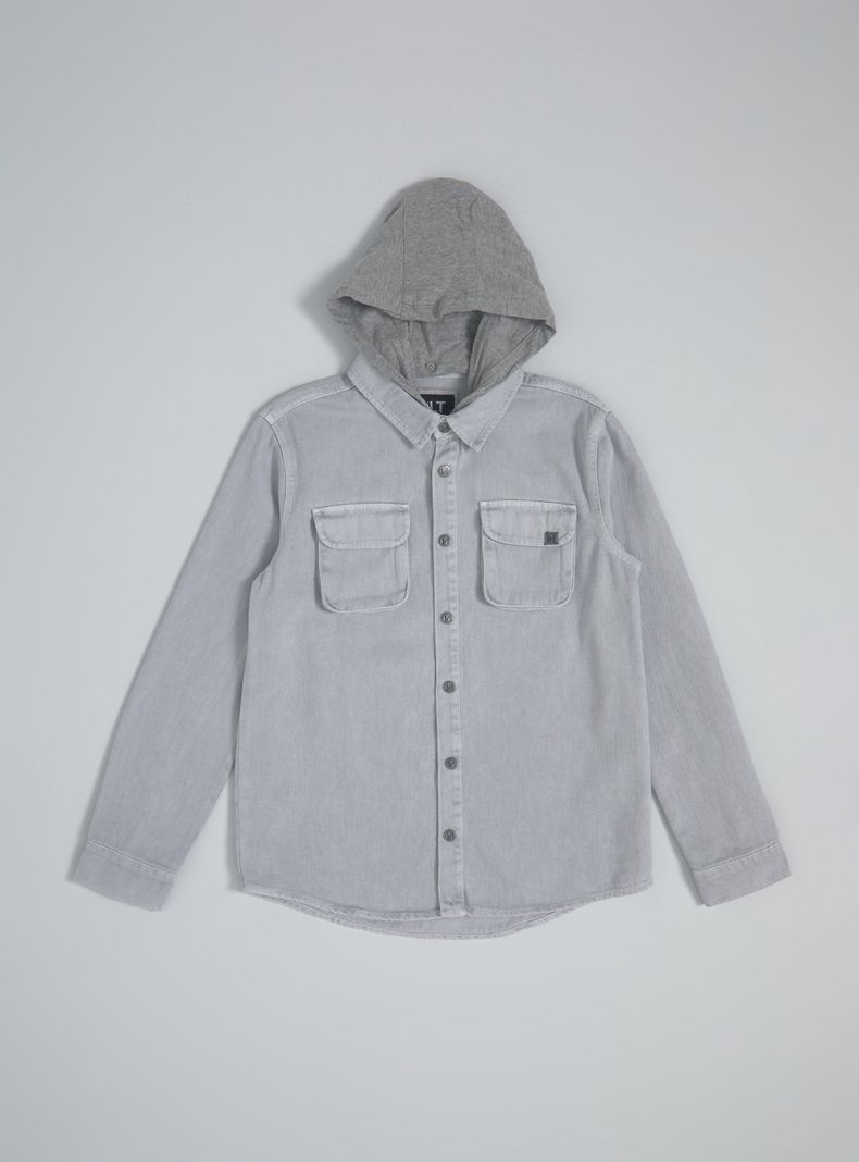 Camisa de Twill con Capucha-2