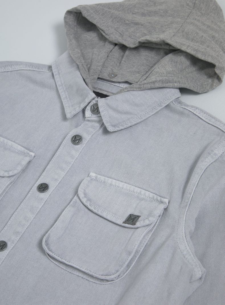 Camisa de Twill con Capucha-4