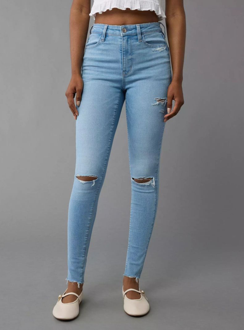 Jeans Ae Next Level Jegging Tiro Alto Roturas-0
