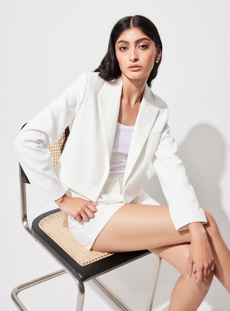 Blazer Texturizado Crop-0