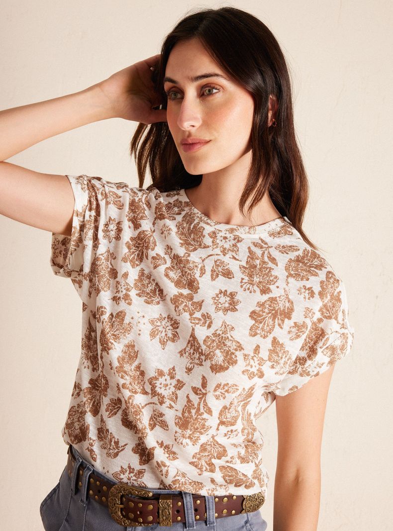 Polera Estampada con Borde Asimétrico-2