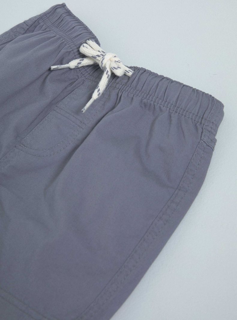 Short de Twill de un Color con Cordón Ajustable-2