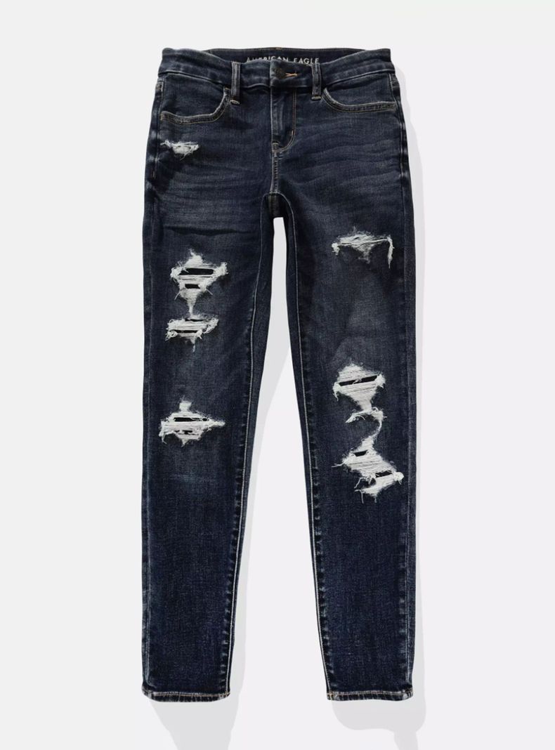 Jeans Ae NeT Level Jegging Curvy Tiro Alto con Rasgados-3