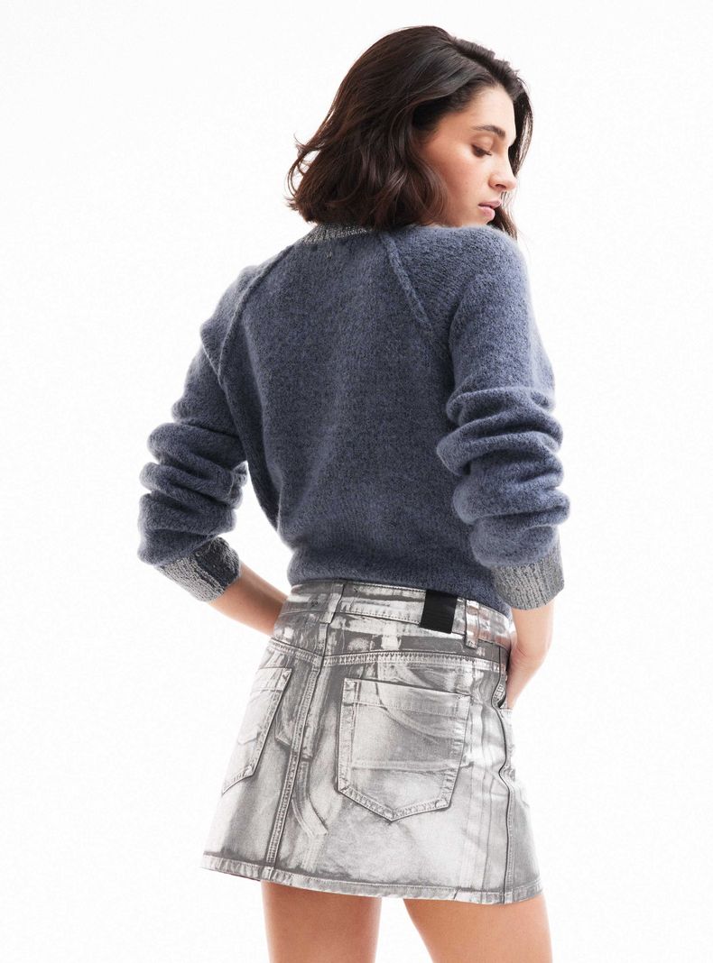 Falda Coated Plateada-1