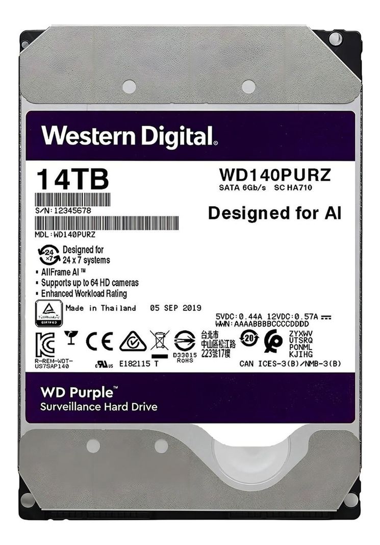 Disco Duro Interno Western Digital Wd Purple Wd140purz 14tb-1