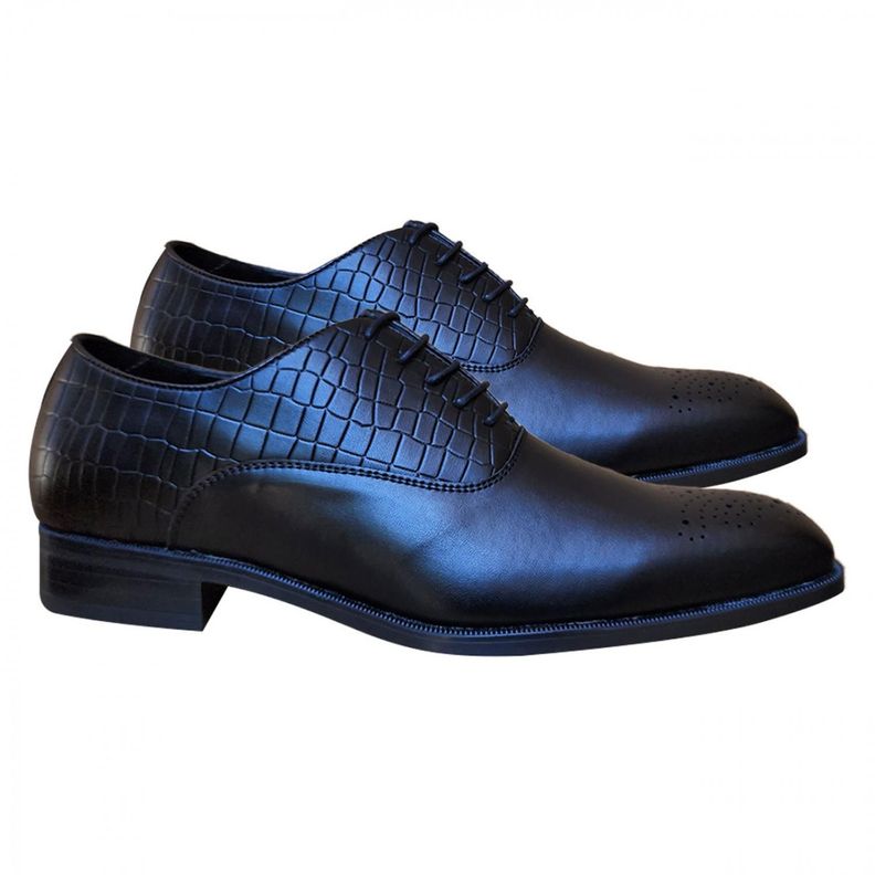 Zapatos Formales De Vestir Caballero Estampado Reptil 7427-2