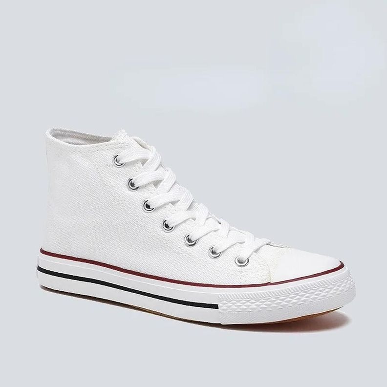 Zapatilla Urbana De lona Casual Caña Alta Blanca-7253-1