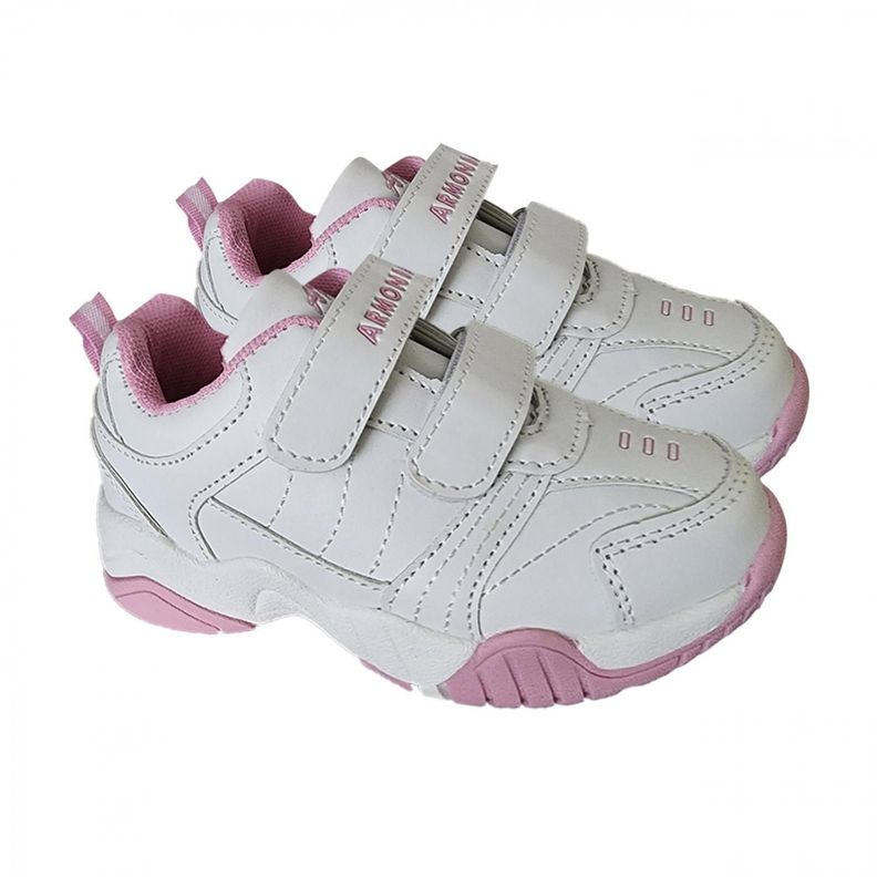 Zapatillas Blancas Rosa Escolares Deportivas - 7062-2