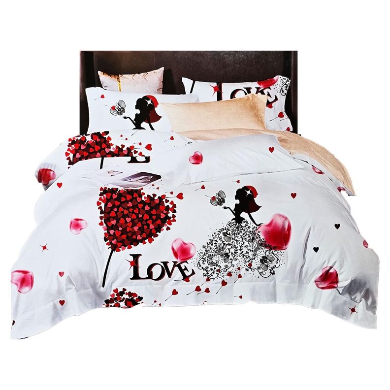 JUEGO DE SABANAS 2.5 PLAZAS KING LOVE CORAZON 631-1
