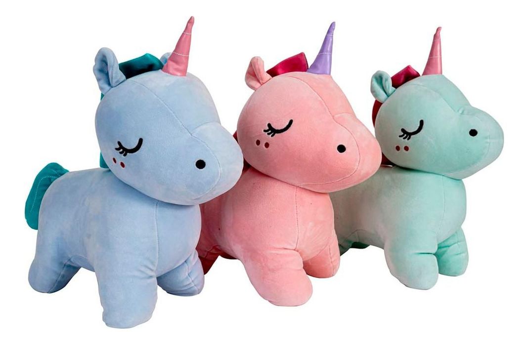 Unicornio Pony Peluche Suave Felpa Tonos Pasteles-1
