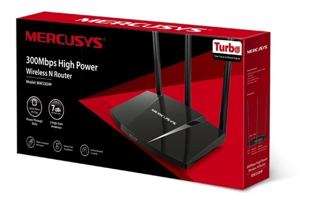Router Mercusys Mw330hp Negro 110v/220v - Tp-link 3x7dbi-3