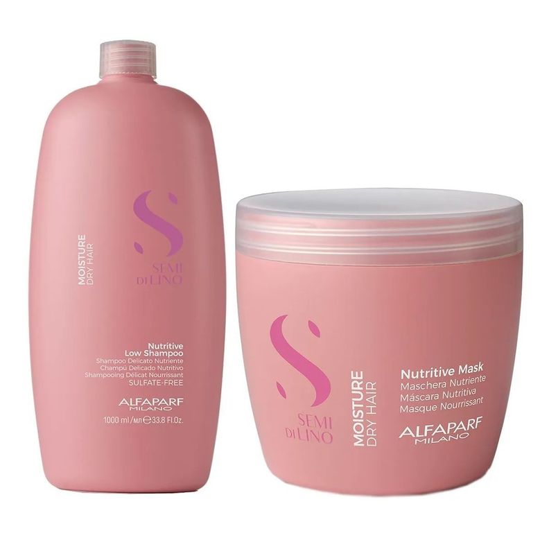 Pack ALFAPARF Shampoo y Mascarilla Nutricion Semi Di Lino XL
