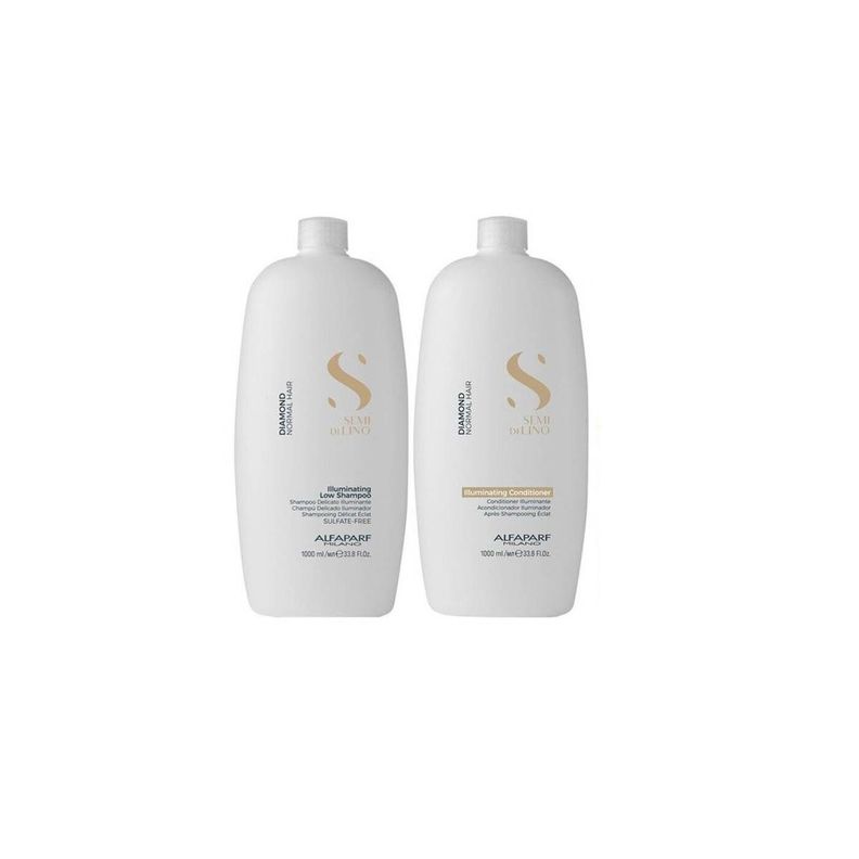 ALFAPARF Shampoo y Acondicionador Diamond Semi Di Lino 1000 ml