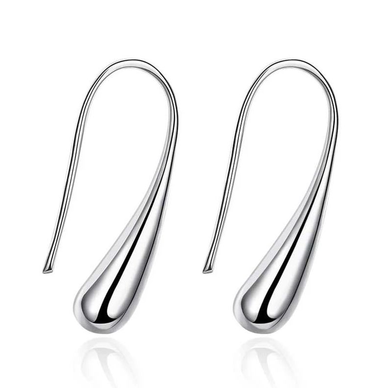 Aros de Gotas Plateado