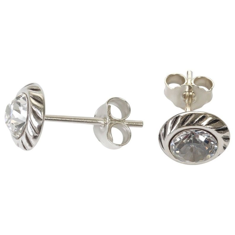Aros Plata 925 Apegados Cristal Austriaco 7mm