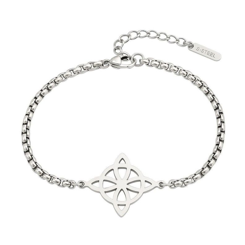Pulsera Nudo de Bruja Celta Plateada Acero MD1125