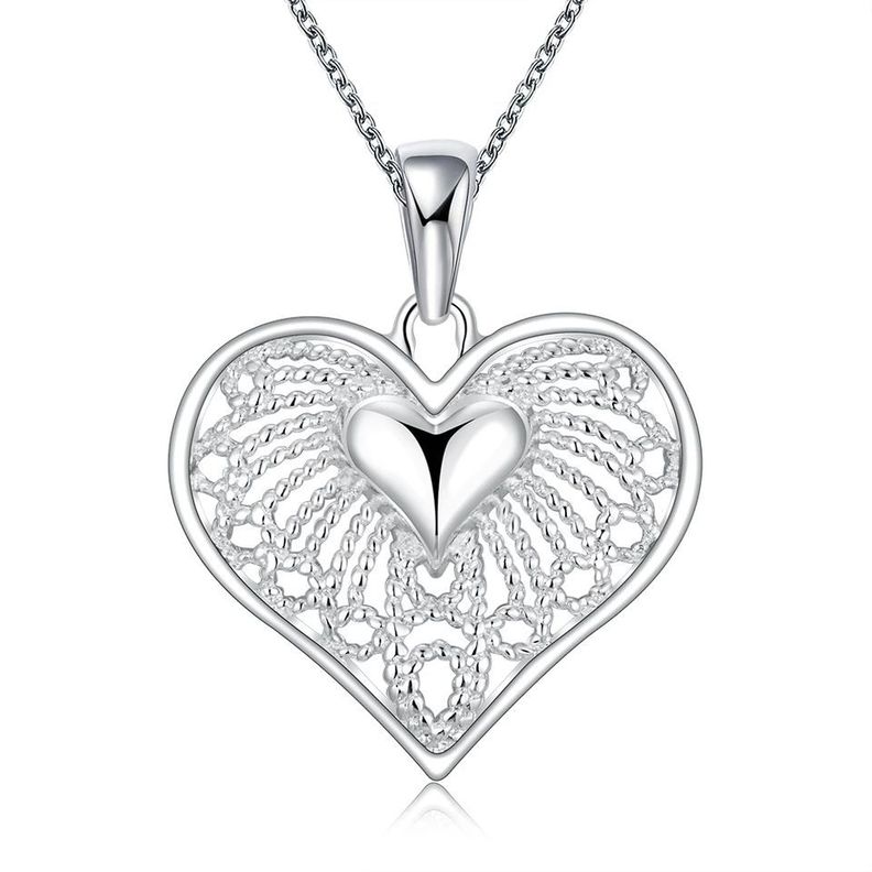 Collar Colgante Corazon Cadenas