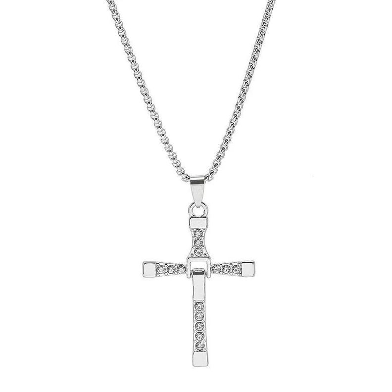 Collar Cruz de Dominic Toretto Acero 50x30mm Gris