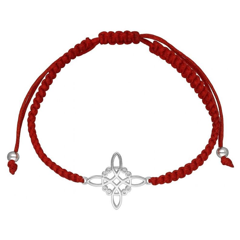 Pulsera Plata 925 Nudo de Bruja Hilo Rojo Circones Trenzado