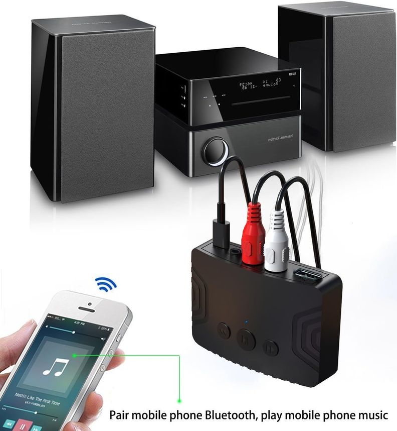 Receptor Audio Bluetooth V5.3 RCA Aux 3.5 Reproduce Pendrive-2