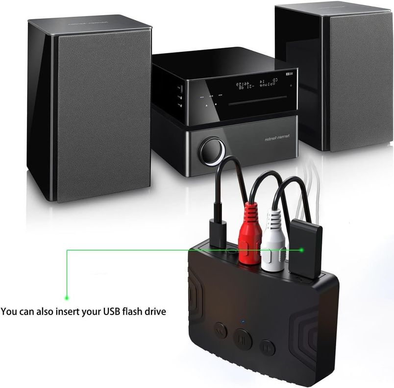Receptor Audio Bluetooth V5.3 RCA Aux 3.5 Reproduce Pendrive-6