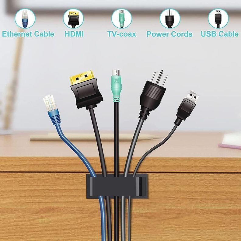 Organizador Cables Canal Ancho Adhesivo 4pcs Pared Desk Escritorio-3