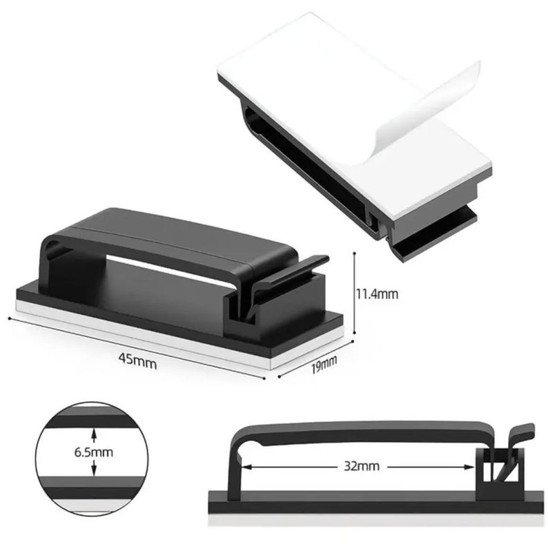 Organizador Cables Canal Ancho Adhesivo 4pcs Pared Desk Escritorio-4