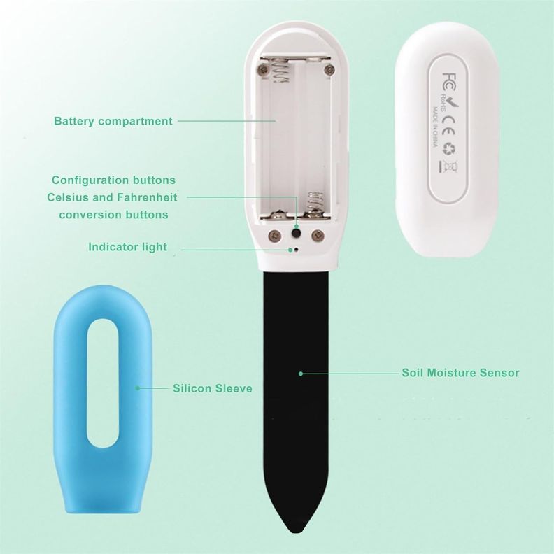 Medidor Humedad Suelo Inalambrico Bluetooth 2 en 1 Humedad Temperatura-6