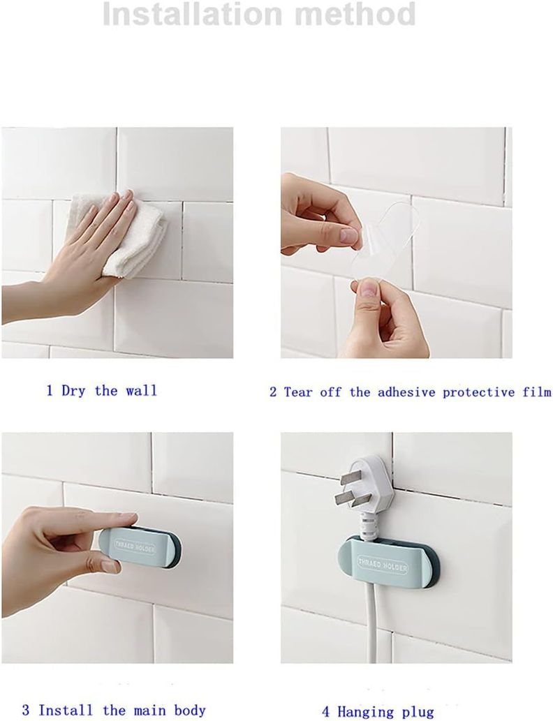 Organizador Cables Doble Canal Adhesivo 4pcs Pared Auto Escritorio-5