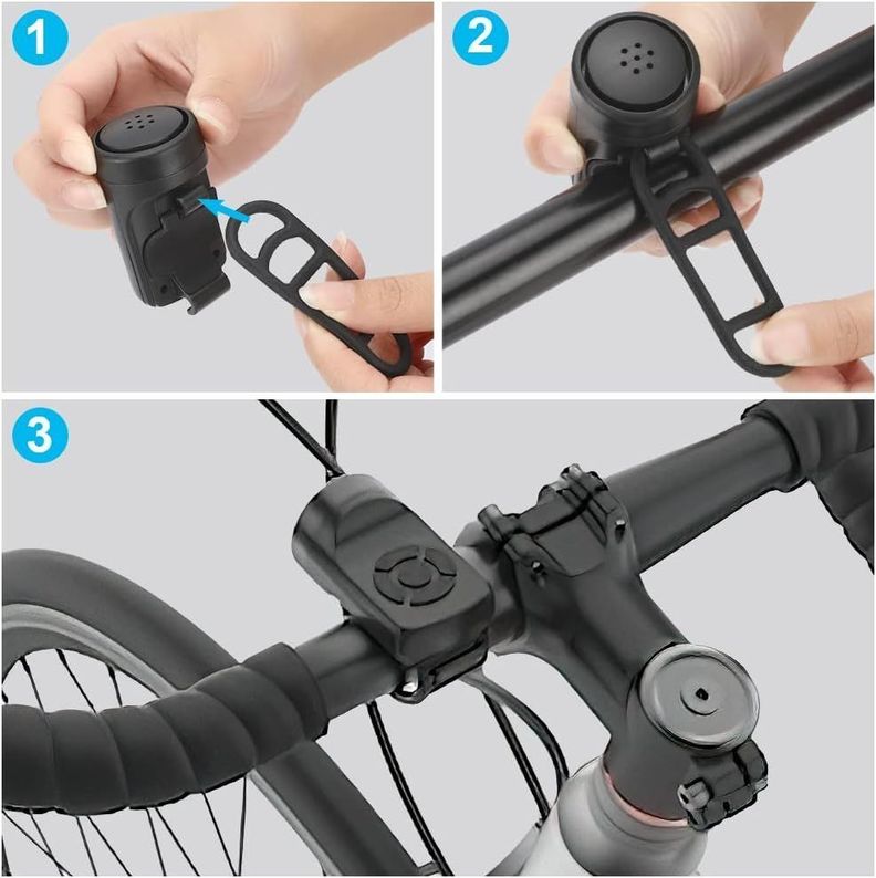 Bocina Timbre Potente Bicicleta Scooter Recargable 4 Sonidos 120 dB-5