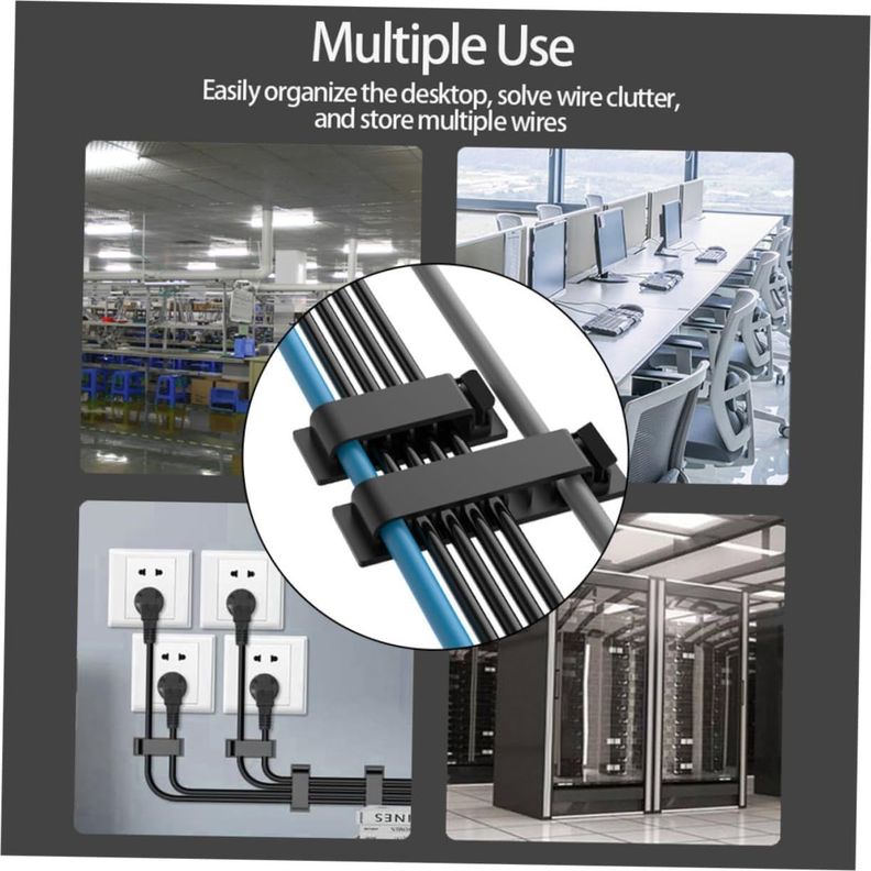 Organizador Cables 5 Canales Adhesivo 4pcs Pared Auto Escritorio-1