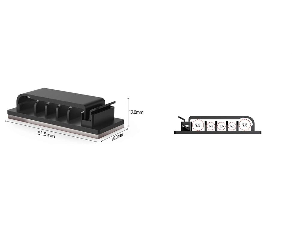 Organizador Cables 5 Canales Adhesivo 4pcs Pared Auto Escritorio-4