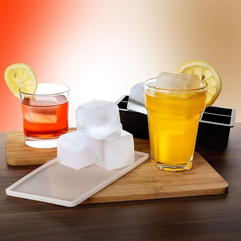 Hielera Cubetera Molde Silicona 8 Cubos Grandes Con Tapa-5