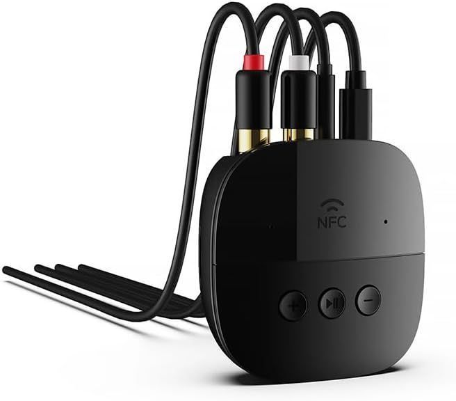 Receptor Adaptador Audio Bluetooth NFC RCA Aux 3.5 Estereo-0