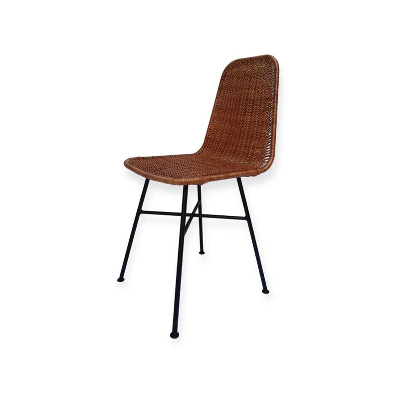 Silla tejida en mimbre -0