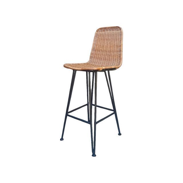 Taburete de mimbre 65 cm de alto -0