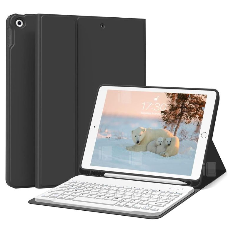 Funda Con Teclado Para iPad 7 y 8 (10.2) Con Ranura Lapiz
