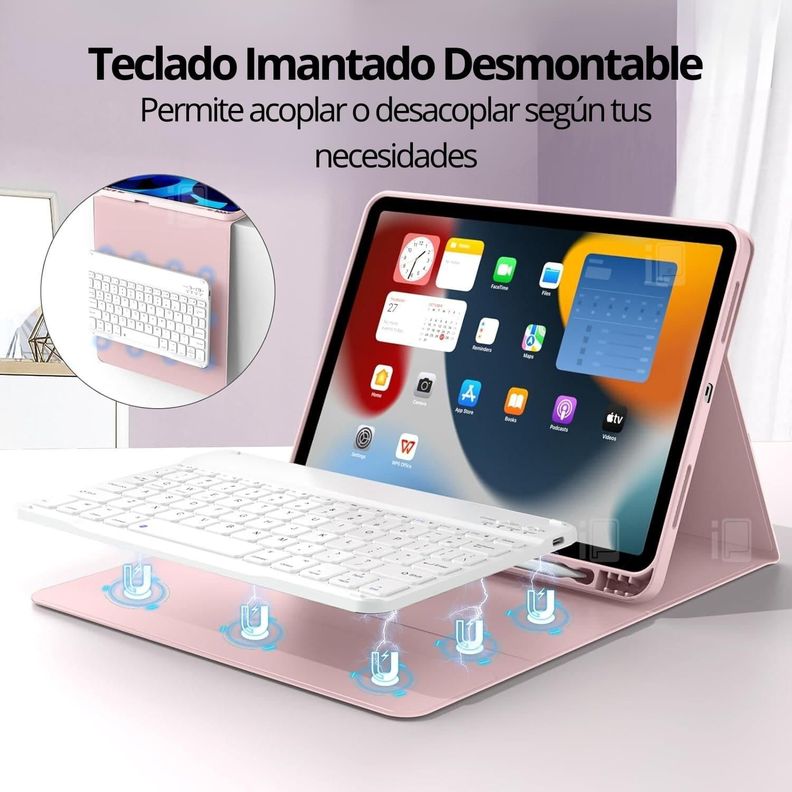 Funda Teclado iPad Air 11 M2/M3 Ranura Lápiz Carga Magnética-3