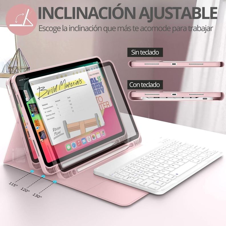 Funda Teclado iPad Air 11 M2/M3 Ranura Lápiz Carga Magnética-5