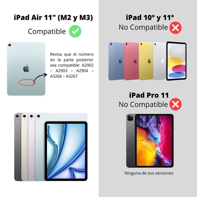 Funda Teclado iPad Air 11 M2/M3 Ranura Lápiz Carga Magnética-1