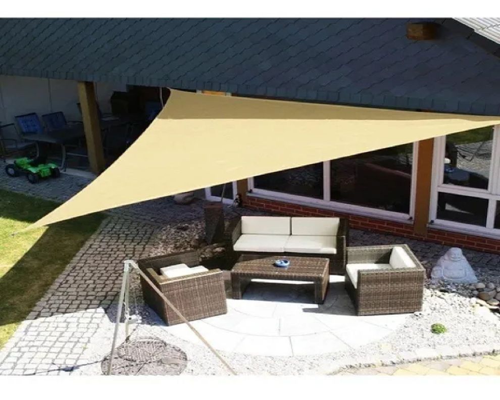 Toldo Vela Sombra Malla Anti-Uv Triangular 4.5 x 4.5 x 4.5 Metros-0